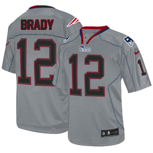 Men's Elite Tom Brady Nike Jersey Lights Out Grey - #12 NFL New England Patriots